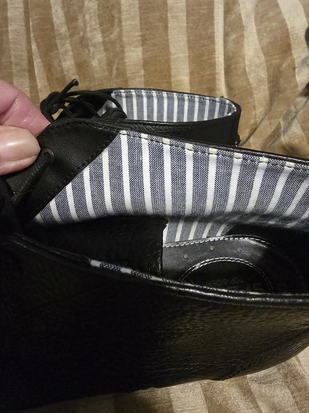 Sperry Men's Black Leather Chukka Boots with Striped Lining